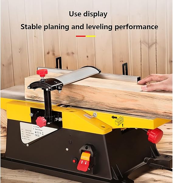 1800W Benchtop Planer, Electric Multifunctional Desktop Woodworking Planer, 6inch Wood Planer 12000 RPM/min, Adjustable 0-3MM Cutting Depth, for Wood Cutting