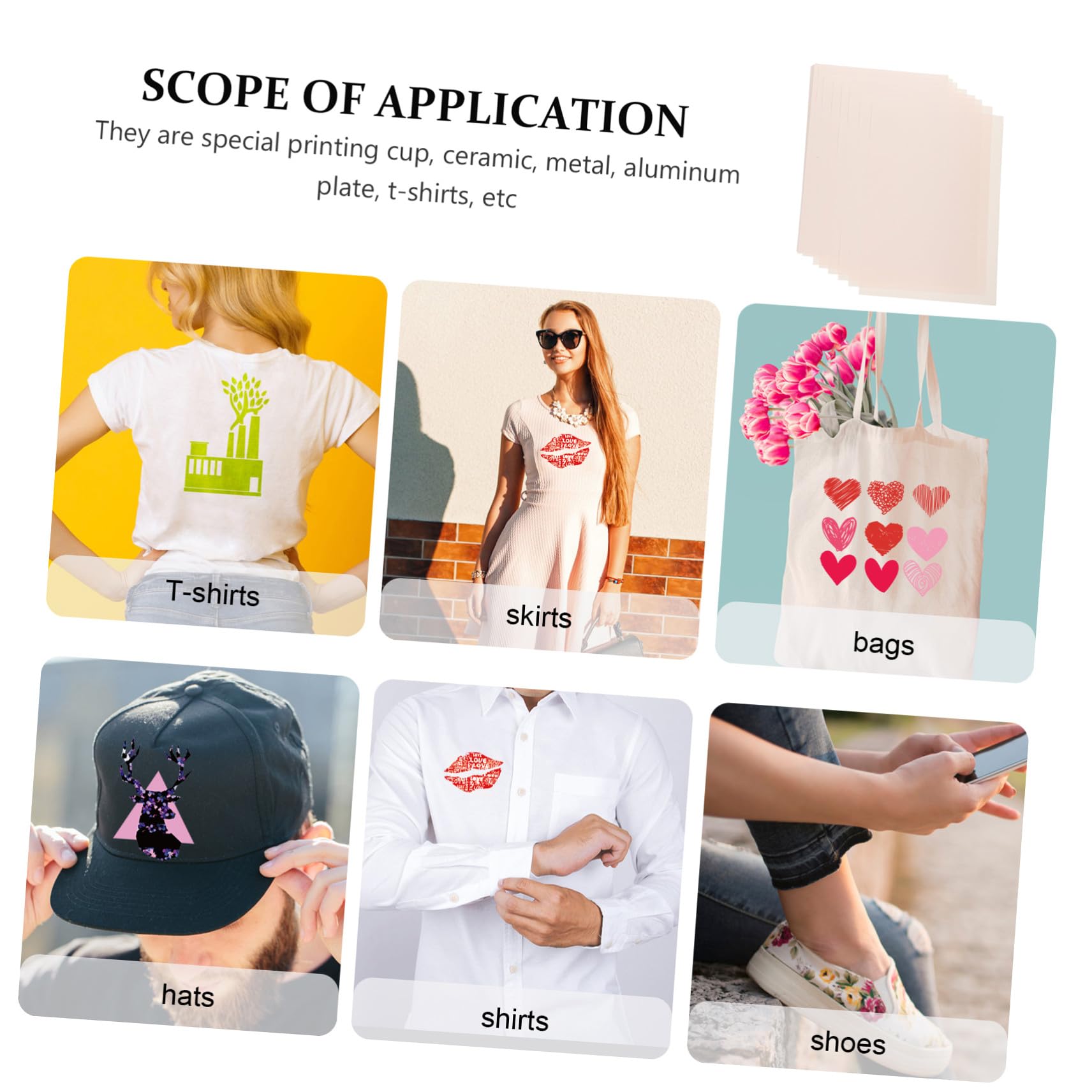 100 Stück Sublimationspapier Hitzetransferpapier für T Shirts Textilien und DIY Projekte Dickes Transferpapier für Sublimationsdrucker Kompatibel mit Verschiedenen Druckmodellen