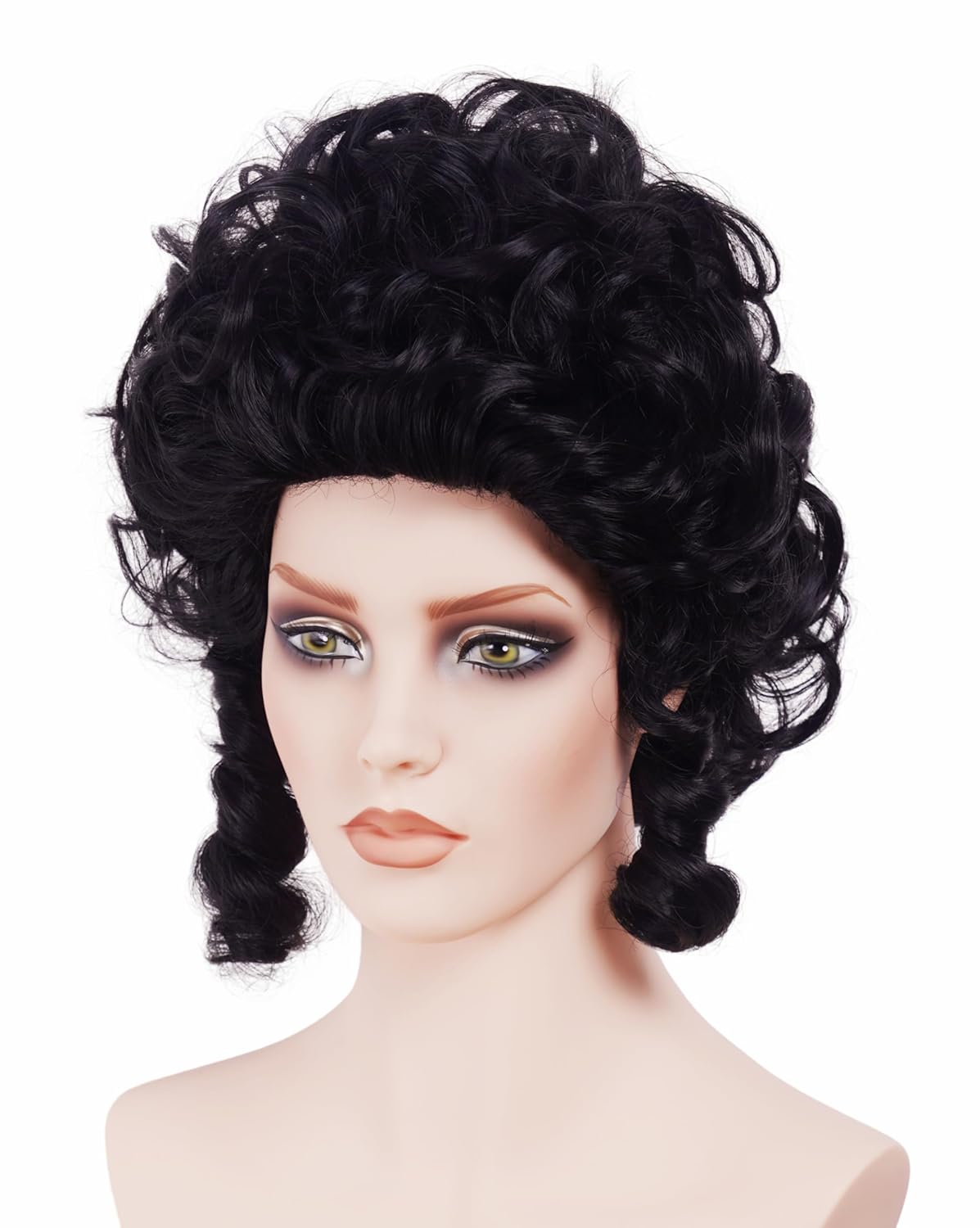 Rugelyss Short Black Wavy Curly Wig Big Bouffant Beehive Wigs for Women fits 70s 80s Costume or Halloween Vintage Cosplay Party - Image 6