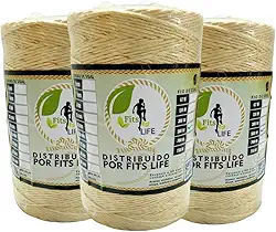 KIT C/3 Un. Barbante Fio De Sisal 2mm Rolo 750 Metros Artesanatos Amarração Decoração Arte Tapete