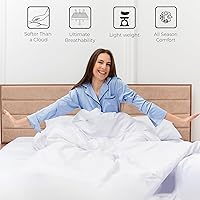 Vista 4 de Linenwalas Juego de Fundas de Edredón de Tencel Lyocell, Juego de Fundas de Edredón de Seda Ligera Refrescante de Eucalipto con Cierre de Cremallera