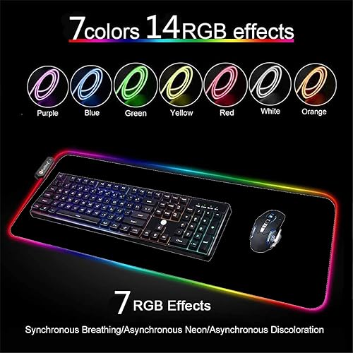 Miniatura 2 de Alfombrilla para mouse de anime Girl Sexy Boobs RGB, computadora de juegos, grande, grande, para jugadores, almohadilla LED Mause, teclado