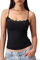 StarryLion Padded Lace Cami Top Women Double Lined Sexy Spaghetti Strap Tank No Bra Club Party Wear