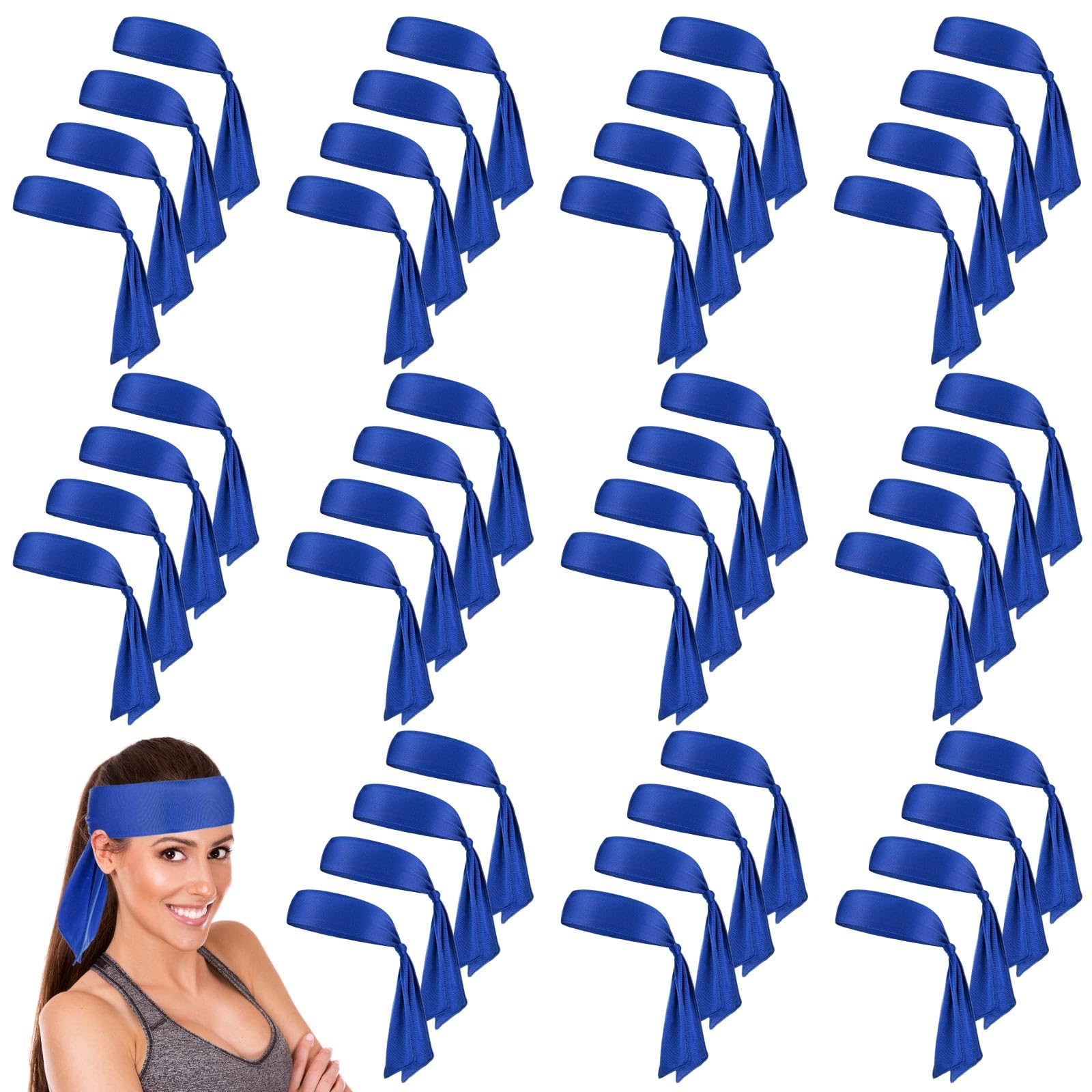 Hiboom 50 Stück Stirnbänder für Herren und Damen, Ninja, Karate, athletische Schweißbänder für Sport, Basketball, Tennis, Laufen, Workout