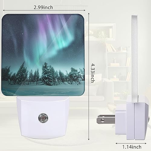 Miniatura 2 de Aurora Forest - Luz nocturna para enchufar a la pared con sensor de atardecer a amanecer, lámpara LED de ahorro de energía para hombres, mujeres,