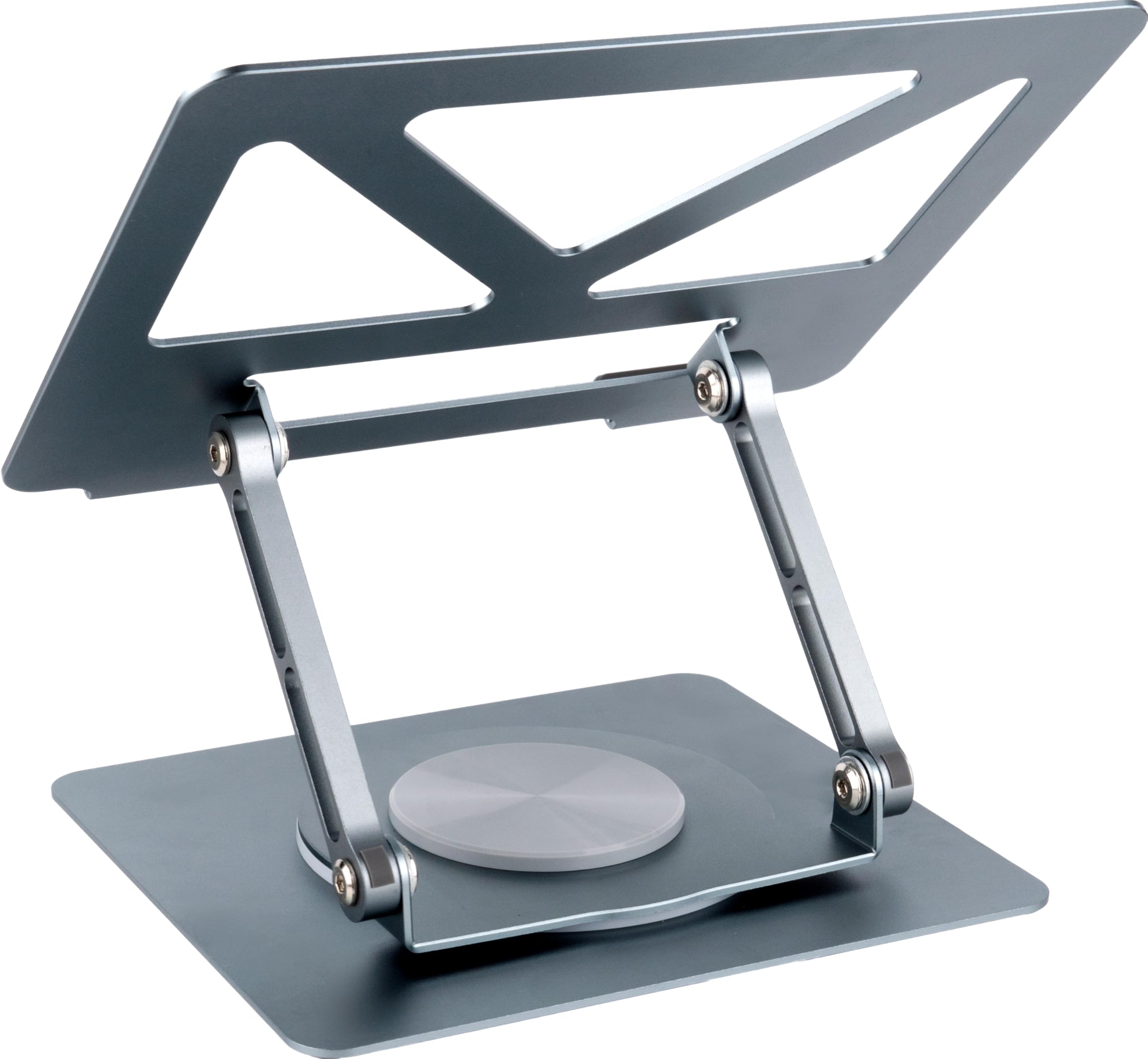 Supporto per laptop con base girevole a 360°, supporto ergonomico per computer da scrivania, regolabile in altezza regolabile, supporto pieghevole per laptop, supporto stabile in metallo per