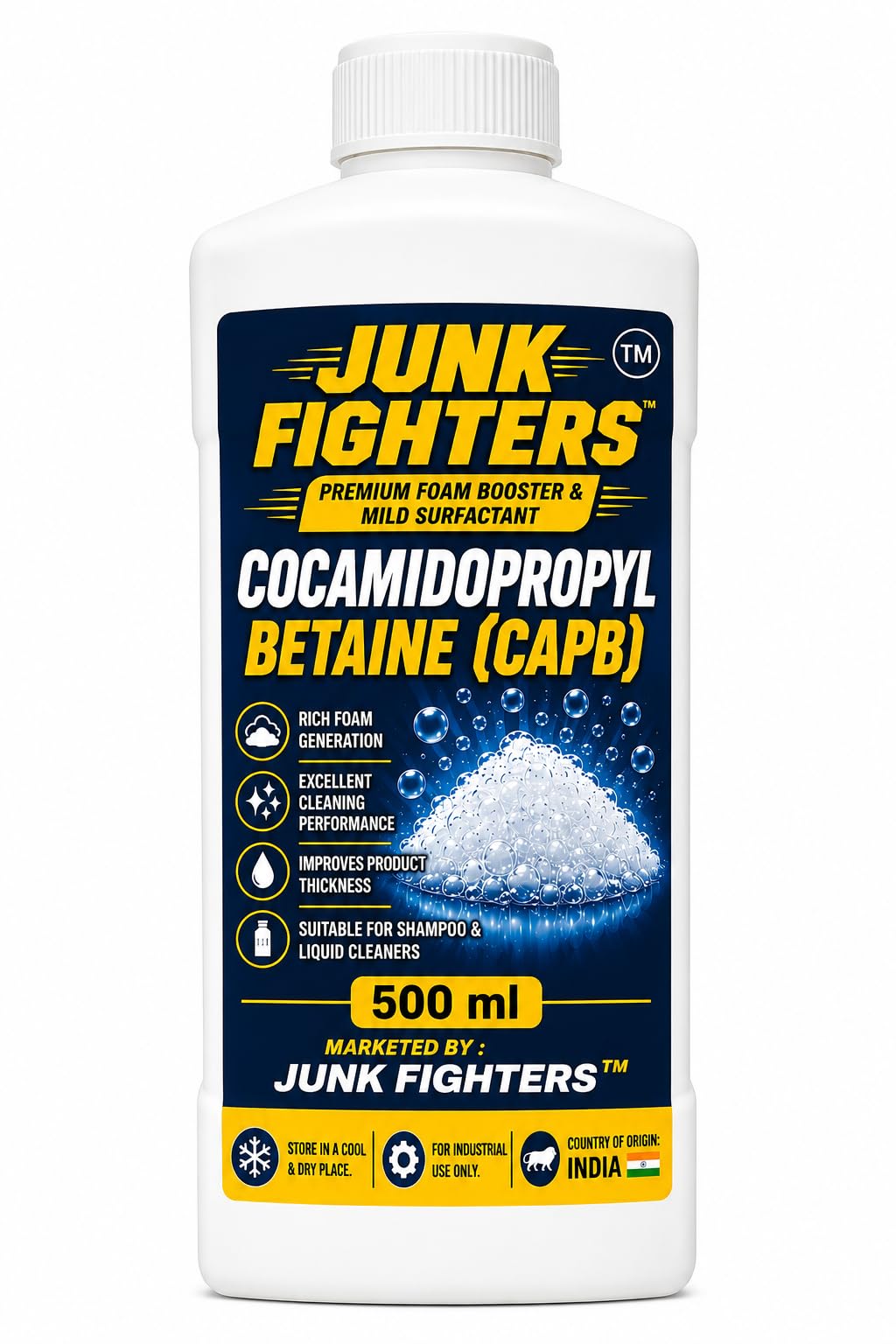 Cocamidopropyl Betaine (CAPB) Liquid 500ml | Mild Amphoteric Surfactant for Shampoo, Hand Wash, Body Wash, Face Wash, Liquid Cleaners & Personal Care Formulations | Foam Booster-image-19