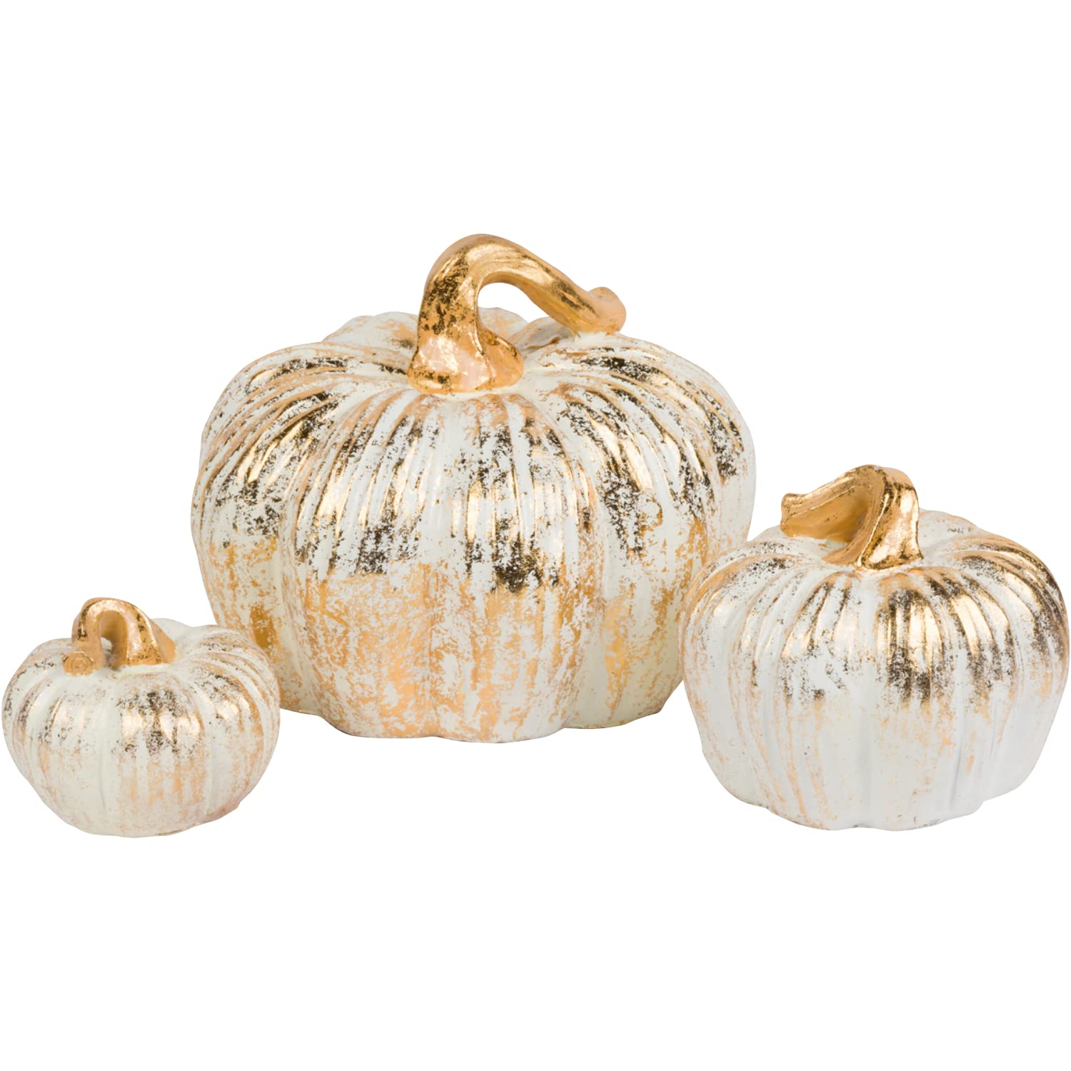 Goldene Kürbis-Figuren Set, 2 Stück, 15,2 Cm, Herbst-Deko Für Tisch & Kaminsims