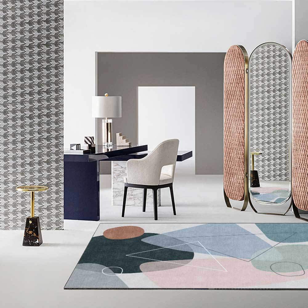 Tapis lavable de zone moderne 120x180cm anti-tache pour salle à manger et cuisine