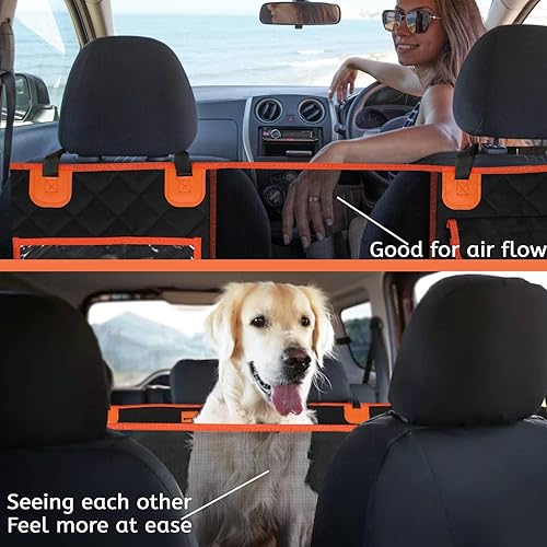Miniatura 3 de Pecute Extensor de asiento de automóvil para perros, protector de asiento trasero para perros grandes, hamaca plegable para perro, parte inferior