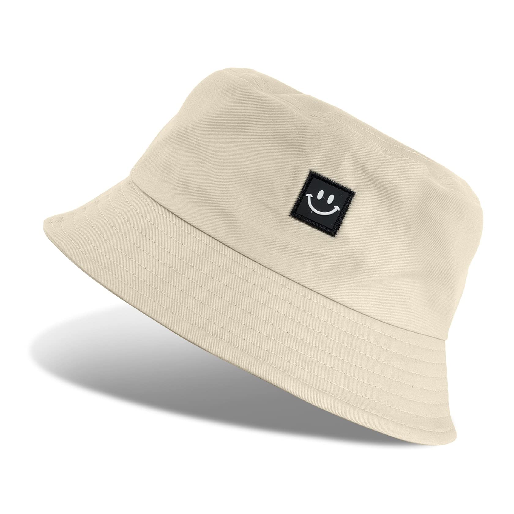 Tuopuda Cappello Pescatore Uomo Donna, Pieghevole Cappello da Pesca in Cotone Cappelli da Spiaggia Protezione del Sole Bucket Hat per Escursionismo Campeggio Viaggio Pesca 56-58cm