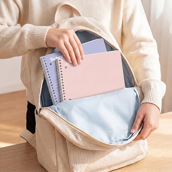 SUNEE Spiral Notebooks, 1-Subject, 5 Pack, College Ruled Paper, 8 x 10-1/2, 70 Sheets per Notebook,3-Hole Punched Paper, Pink,Purple, Blue, Green, Yellow Spiral Lined Notebooks for School,Work