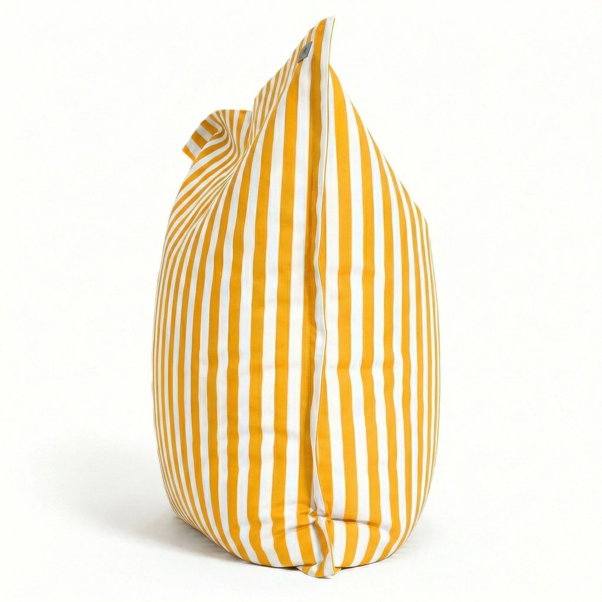 Housse pour Pouf Géant XXL 180x140cm Rayure Jaune Anti-UV Déhoussable