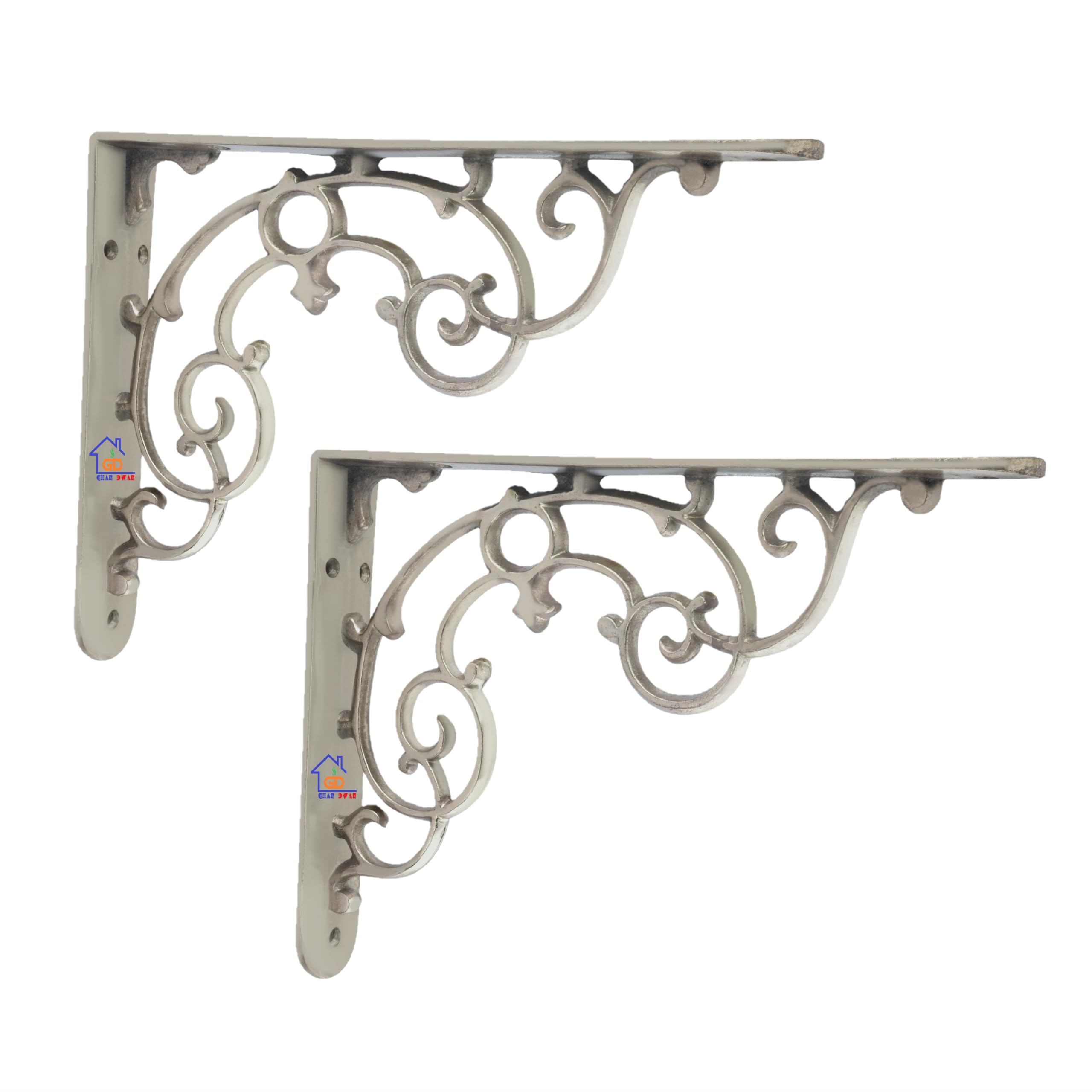Metal Handcrafted Shelf Bracket for Floating Shelves L Angle Decorative Corner L Shaped Brace Joint Heavy Duty Wall Mounted Shelf Supporter Corner Brace Holder (Pack of 4, Brass Antique) — Amazon image 10