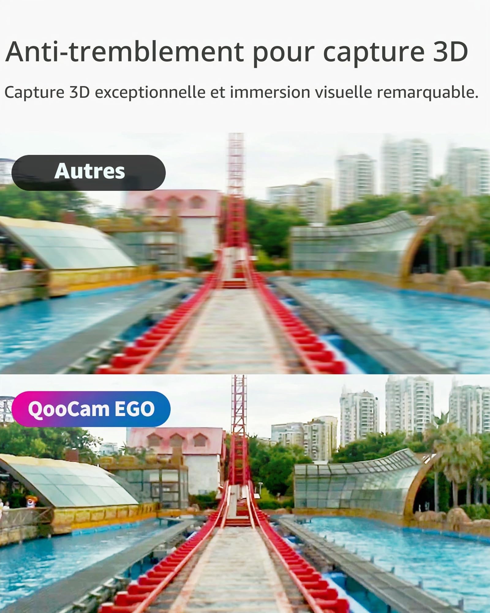 KanDao QooCam Ego - Caméra 3D intégrée avec visionneuse, vidéos 4K, Affichage stéréoscopique instantané, idéale pour Les Voyages, Les fêtes, Appareil VR, Appareil Photo Noir et visionneuse 3D Rouge.