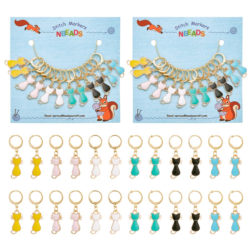 24 Pcs Fox Stitch Markers, Alloy Enamel Crochet Stitch Marker Charms 304 Stainless Steel Clasp Locking Stitch Marker Knitting Weaving Sewing Jewelry M 24 Pcs Fox Stitch Markers, Alloy Enamel Crochet Stitch Marker Charms 304 Stainless Steel Clasp Locking Stitch Marker Knitting Weaving Sewing Jewelry M