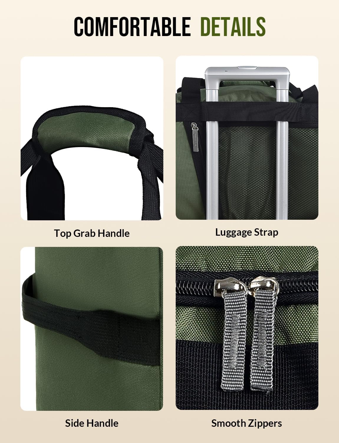 Gym Bag for Men Women with Shoes Compartment 3-in-1 Sports Travel Duffel Bag Multipurpose Weekender Overnight Backpack with Wet Pocket - Green - Image 7