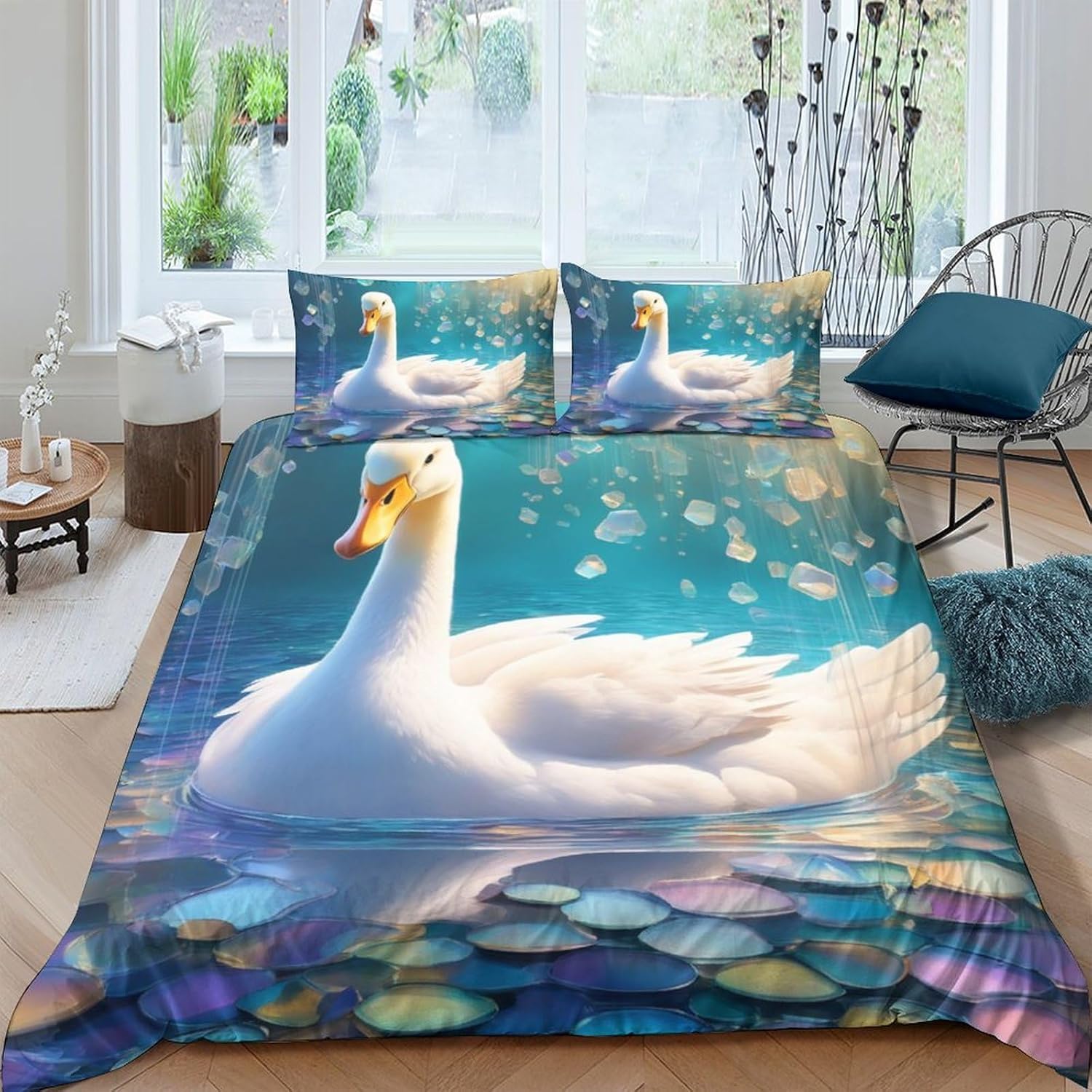 Parure de lit canard 3D 260x240 cm pour décorer la chambre enfant