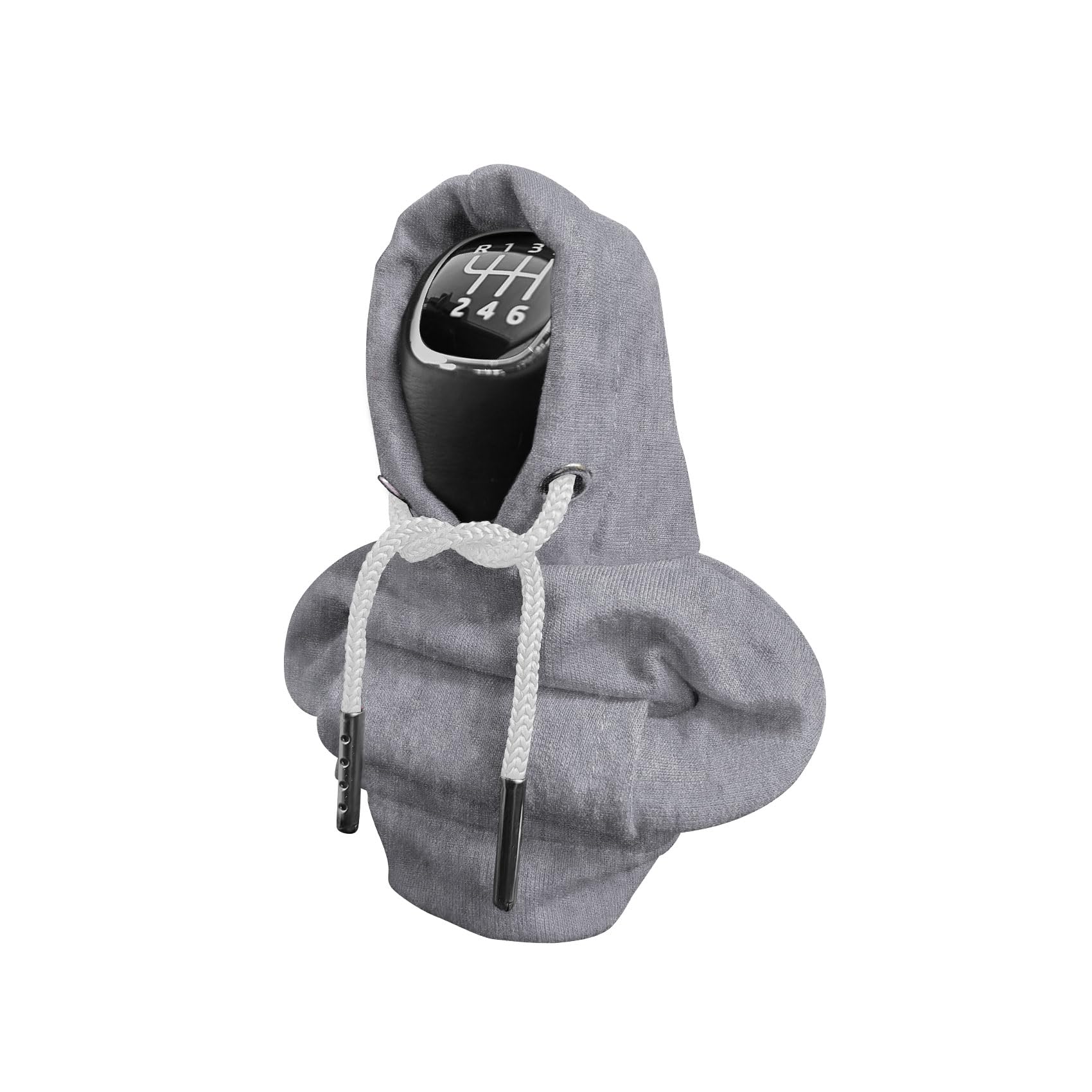 Kutyun Car Shift Gear Cover, Fashionable Sweater Hoodie Auto Gear Shift Knob Protector, Funny Gear Shift Hoodie for Knob Cover Gift, Universal Auto Interior Accessories Fit Most Cars, Gray