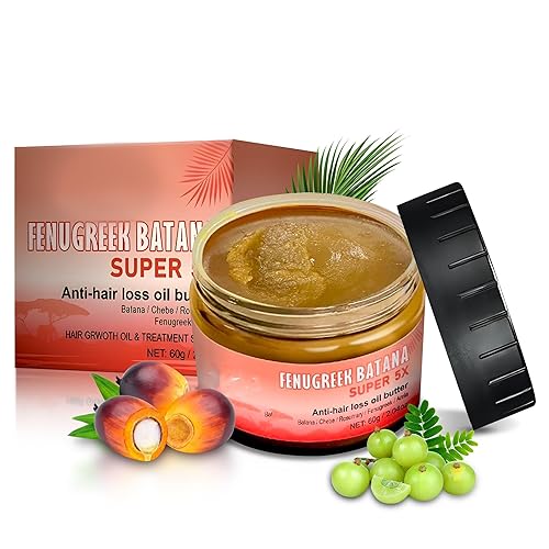Aceite de mantequilla 5 en 1 para el crecimiento del cabello  Batana, Chebe, Amla, romero y fenogreco para un crecimiento rápido del cabello,