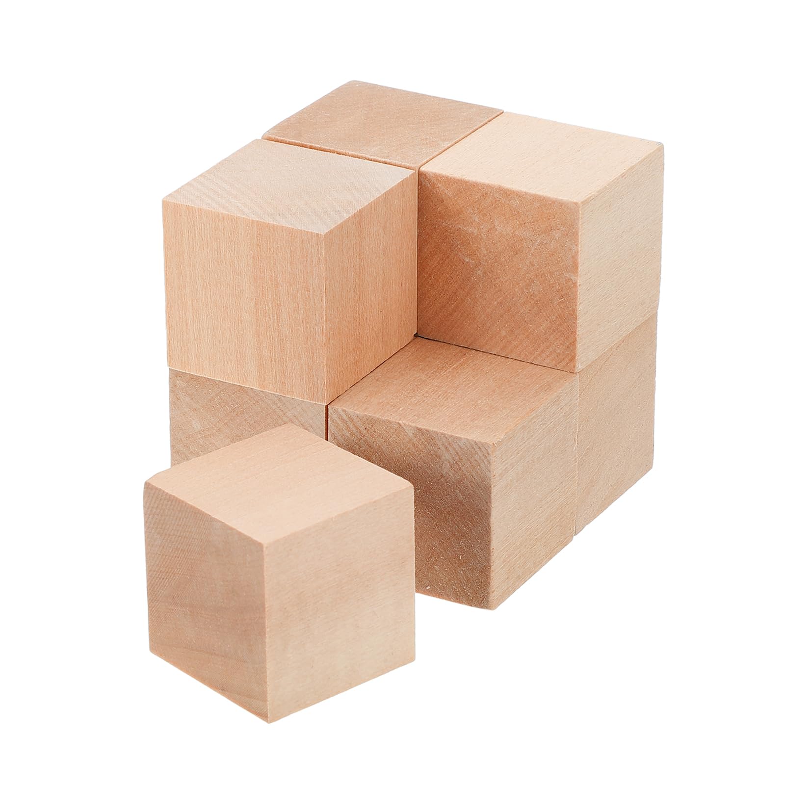MECCANIXITY 8 bloques cuadrados de madera de tilo, 1.2 x 1.2 x 1.2 pulgadas, piezas de madera para bricolaje, decoración artística, manualidades, tallados a mano
