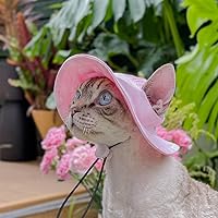 Vista 5 de Sombrero para mascotas con agujeros para las orejas, protector solar, gorra de béisbol adecuada para perros pequeños y medianos, sombrero de Rosa