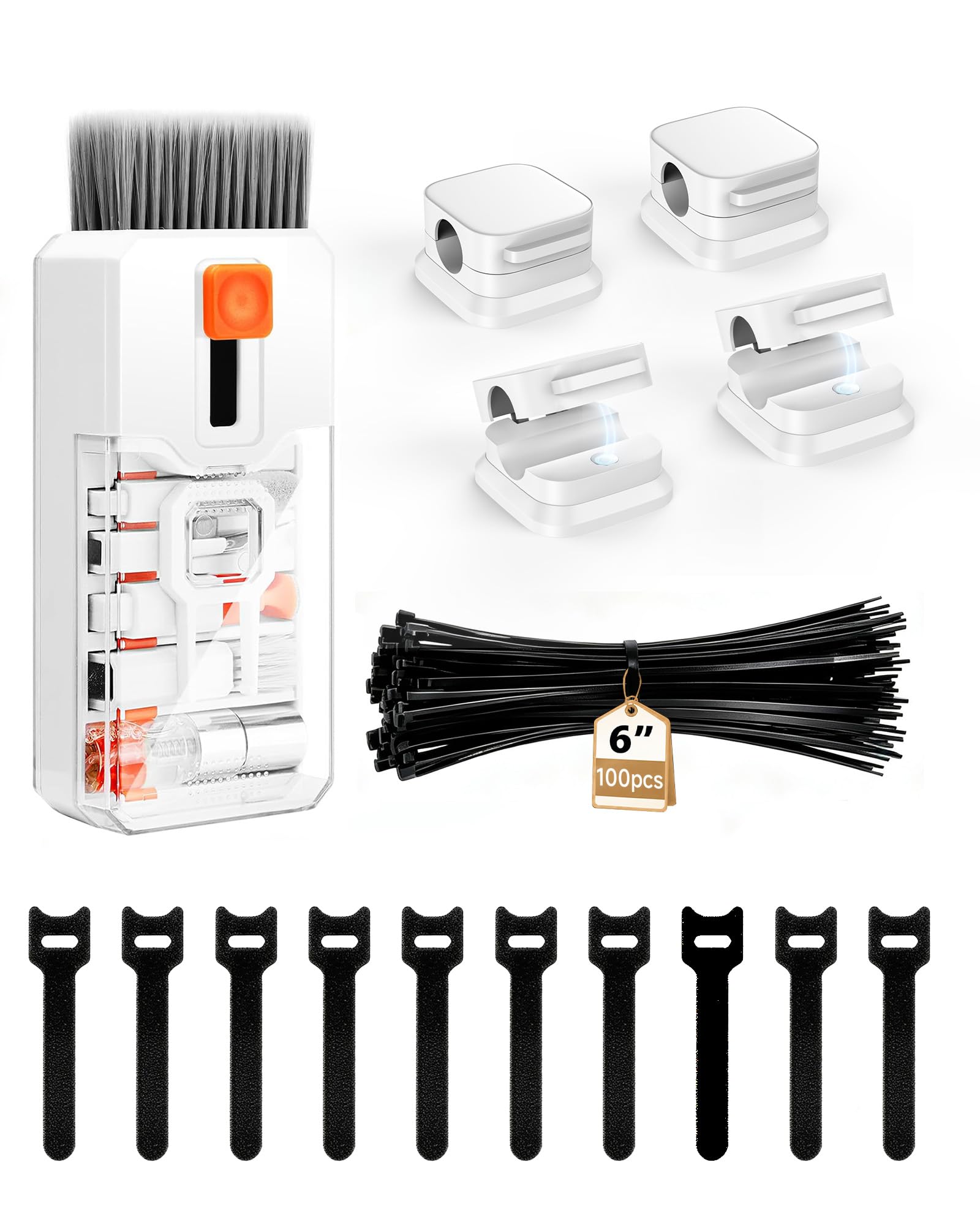Ordilend 124 PCS Cable Management Kit Cord Organizer for Desk Accessories