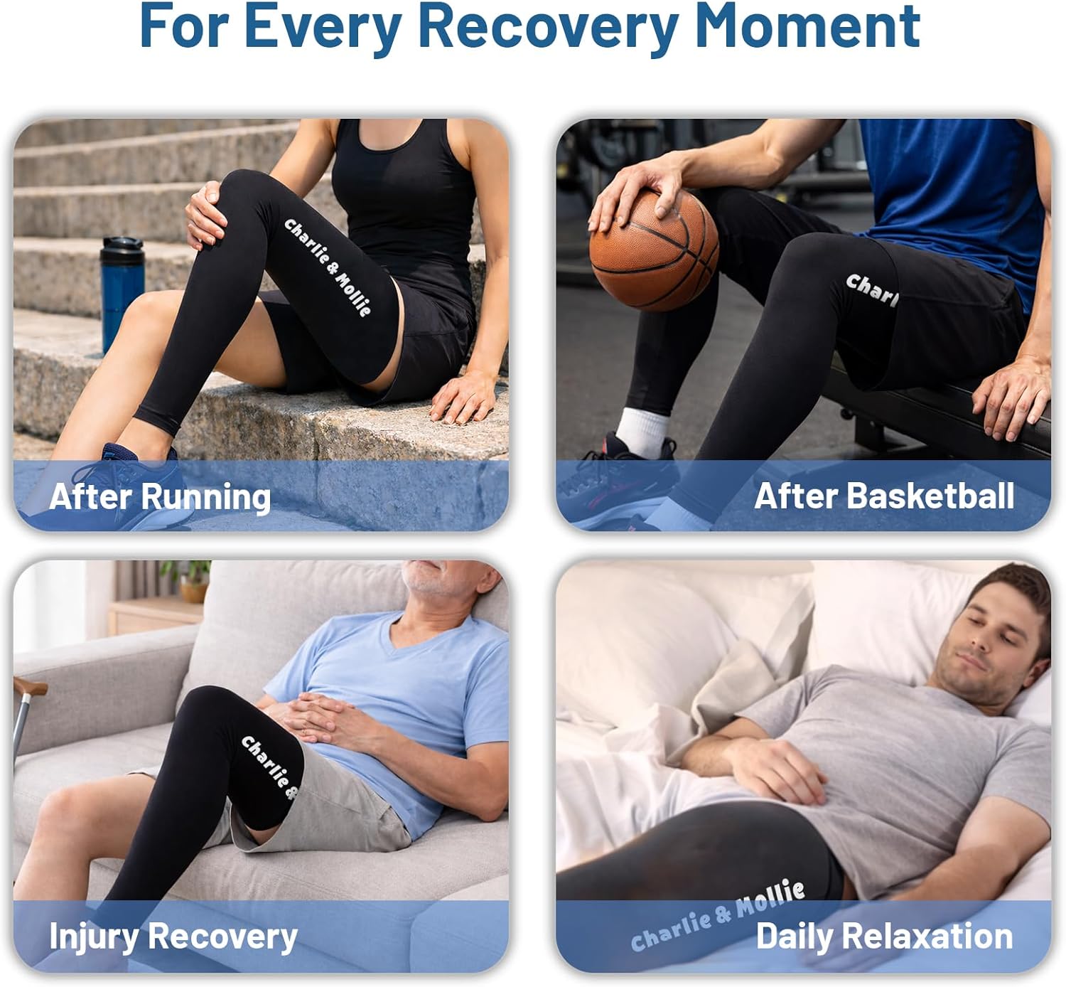 Full Leg Ice Pack Wrap with 360° Coverage for Muscle Recovery After Exercise, Reusable Gel Ice Packs for Injuries, Hot Cold Therapy for Sports Injury Recovery, 3 Size Options for Better Fit (Large)