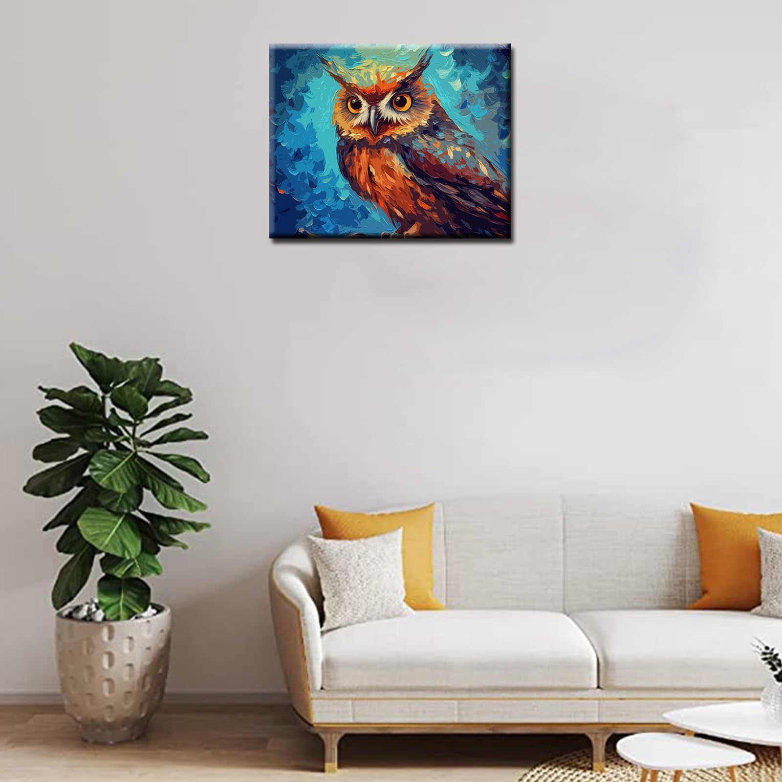 Tucocoo Malen Nach Zahlen Set – Eule Graffiti, 40x50 Cm, Inkl. Leinwand, Acrylfarben, Pinsel & Rahmen