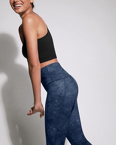 Miniatura 23 de ODODOS - Leggings tipo capri de mujer, no se traslucen y modelan el abdomen, con cintura alta y bolsillos; para hacer yoga, atletismo, ejercicio