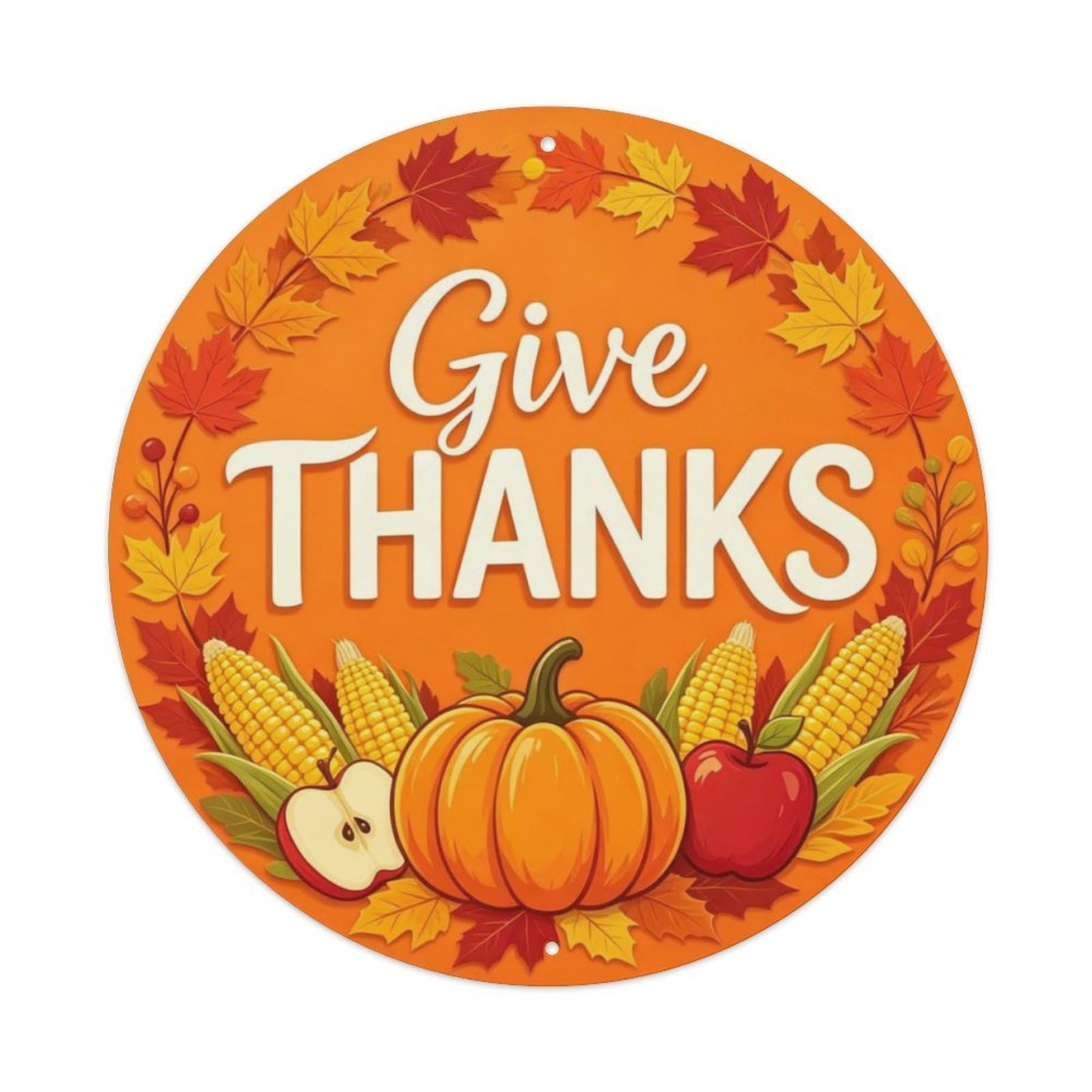 Thanksgiving Give Thanks Metal Tin Sign Plaque