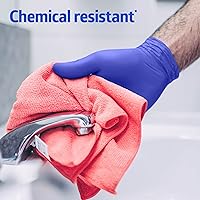 Vista 3 de Medline FITGUARD Touch - Guantes de nitrilo para examen, 100 unidades, grandes, sin polvo, desechables, no hechos con látex de goma natural
