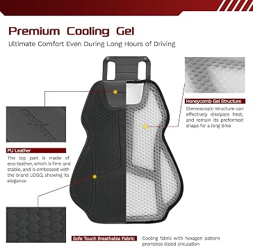 Lumbar Support Pillow for Car Improve Lower Back Pain Relief & Sitting Posture Back Support,Gel Lumbar Seat Cushion for Car,Gel Car Seat Back Support Ergonomic Lumbar Comfort for Long Sitting,Black