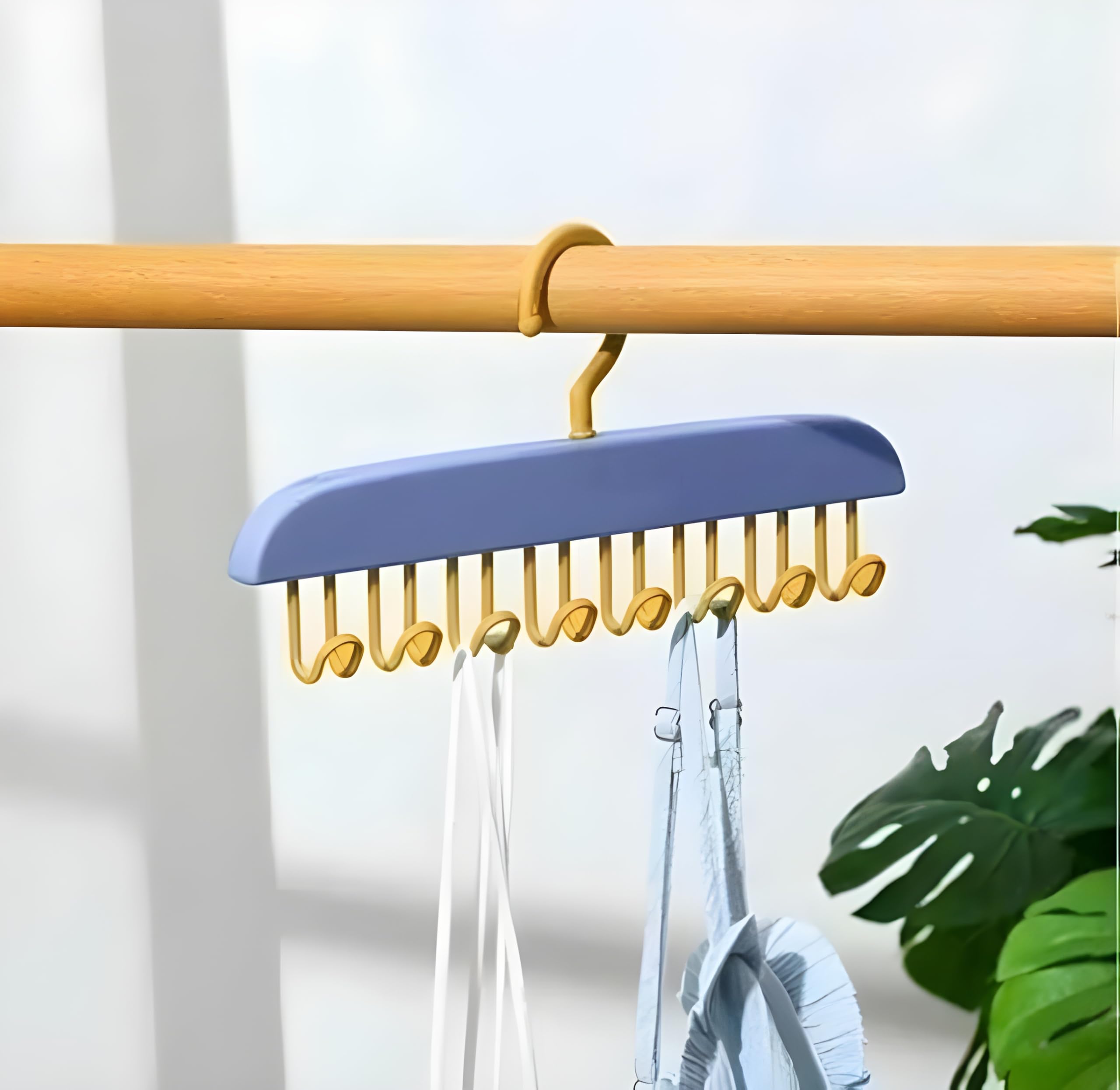 Adjustable Closet Plastic Hanger with 8 Hooks, Foldable Wardrobe Organizer for Bra, Lingerie, Belts, Scarves, Ties, Camisoles & Accessories, Space Saving Closet Storage Rack, Pack of 1-image-23