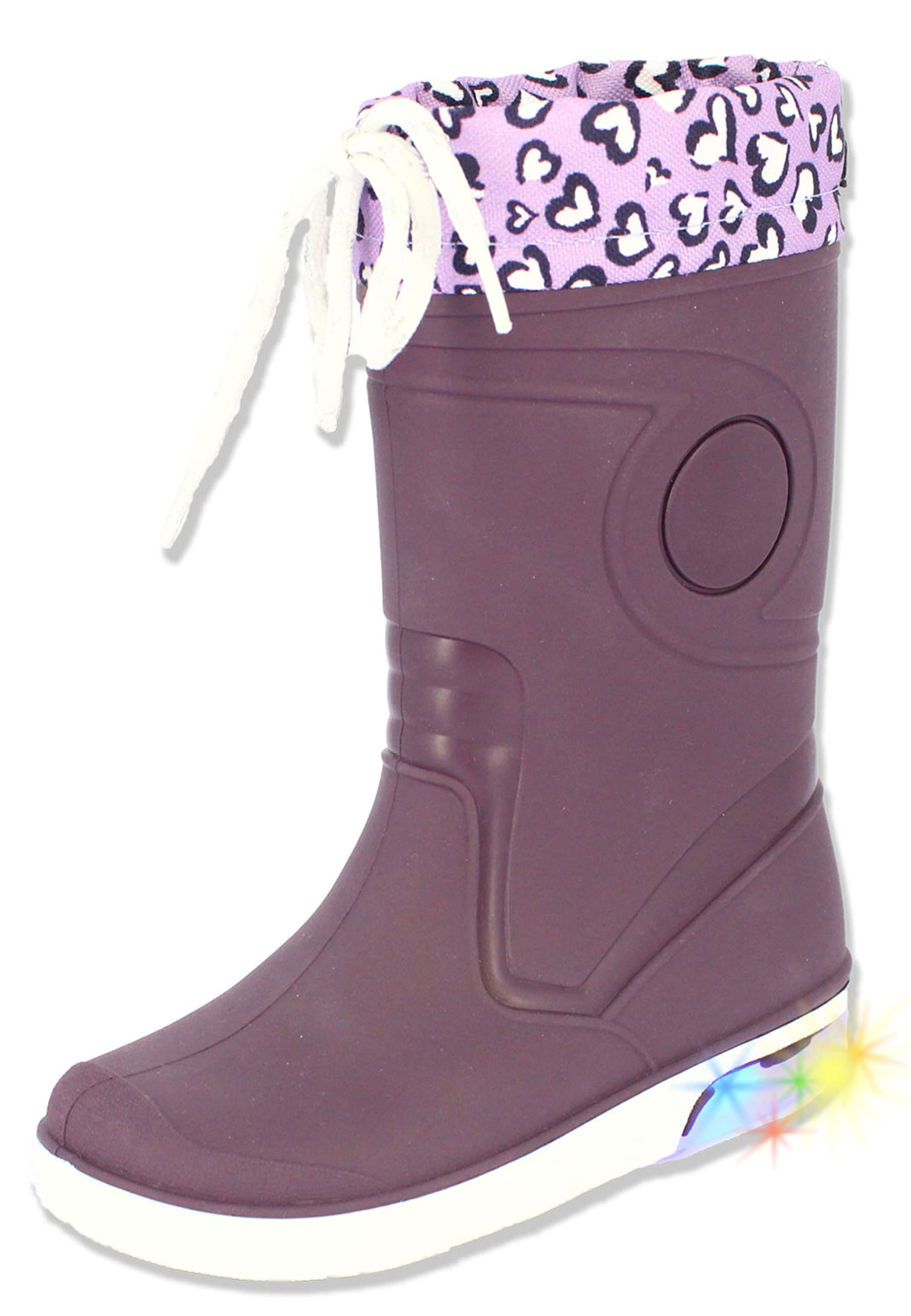 Beck Girls Blinking Valentine Wellington Boots, purple, 7/7.5 UK Child