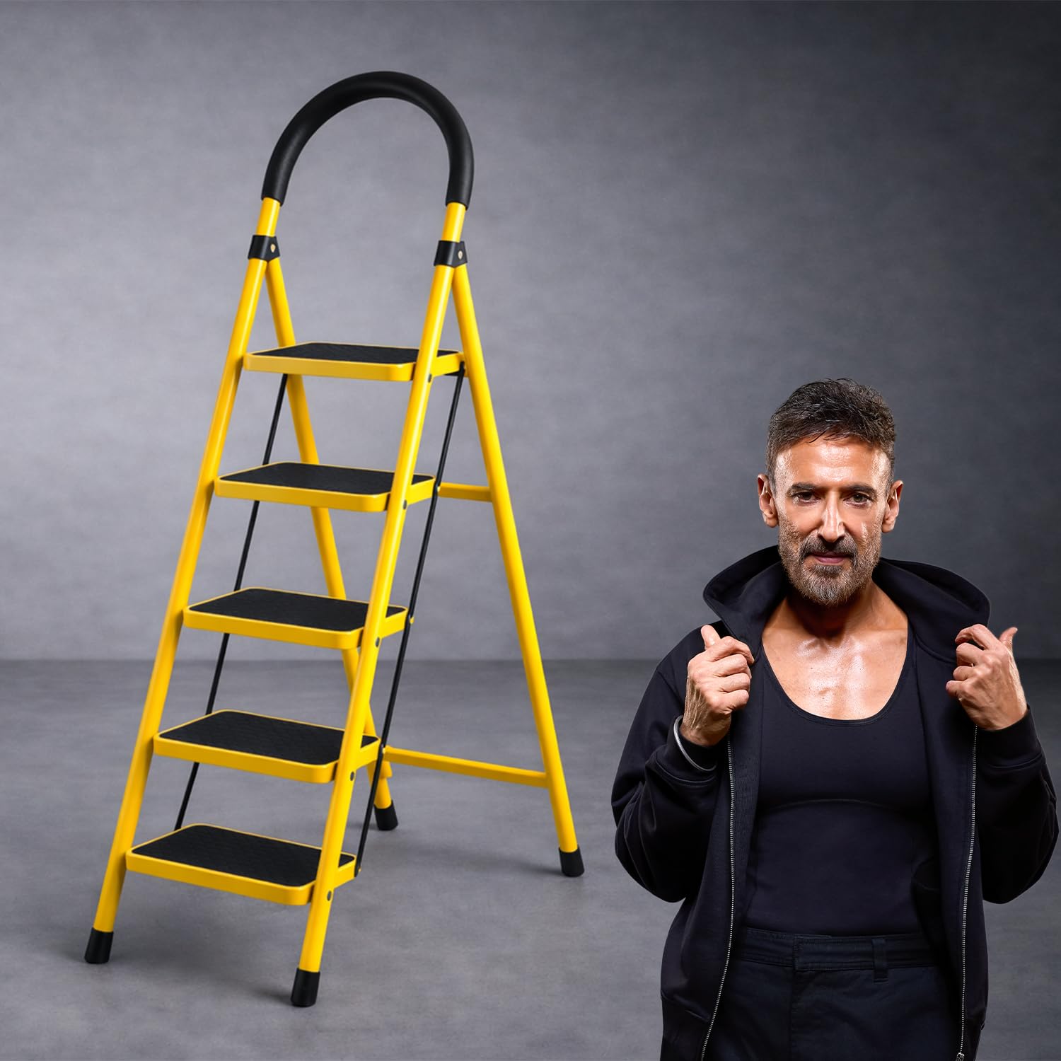 ADA Premium 6 Step Ladder - Heavy Duty & Foldable -11