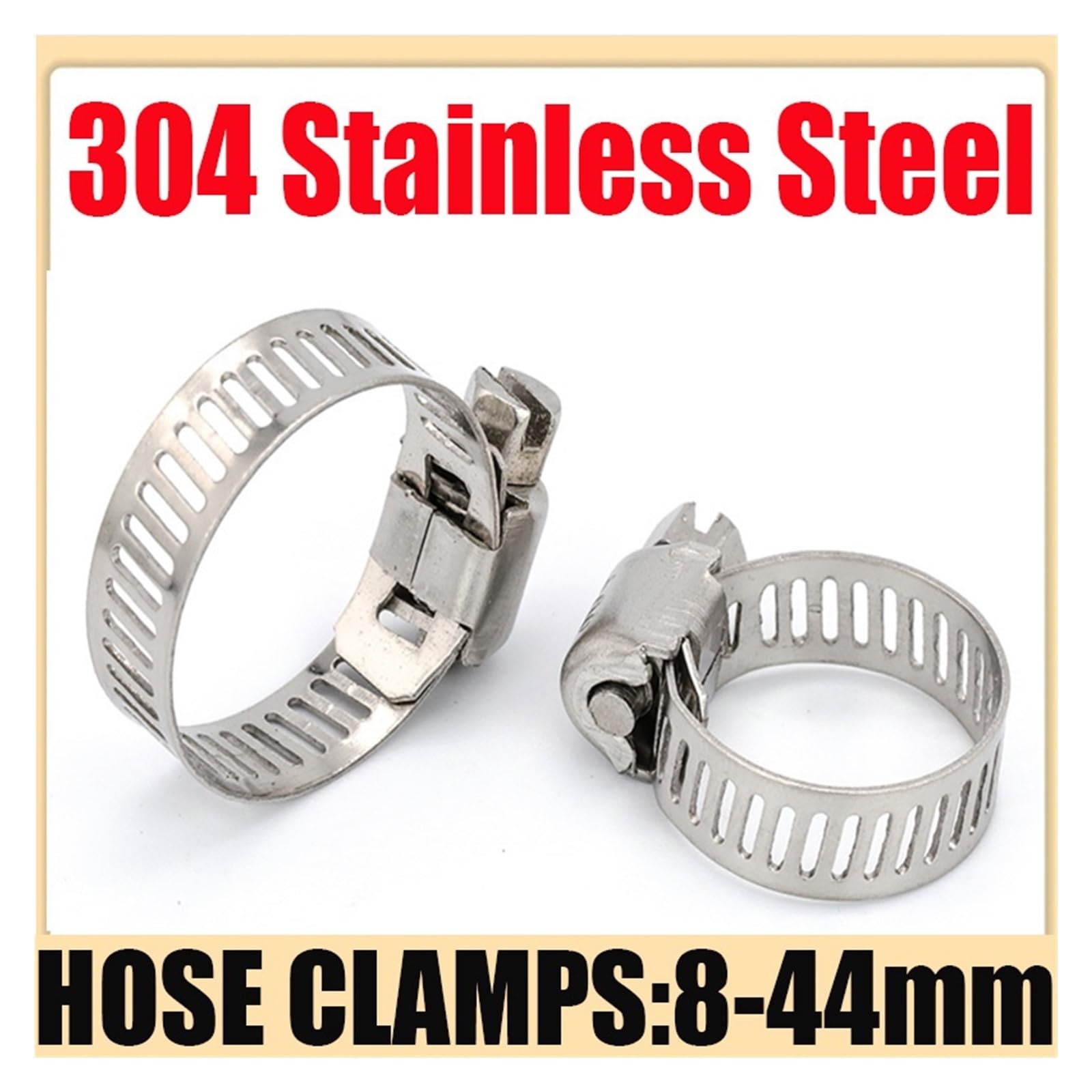 10 fascette stringitubo regolabili da 8 a 44 mm in acciaio inox, fascette stringitubo a vite senza fine, fascette stringitubo HoseLlock for tubi 'acqua, morsetti for tubi idraulici(8-12mm 10PCS)