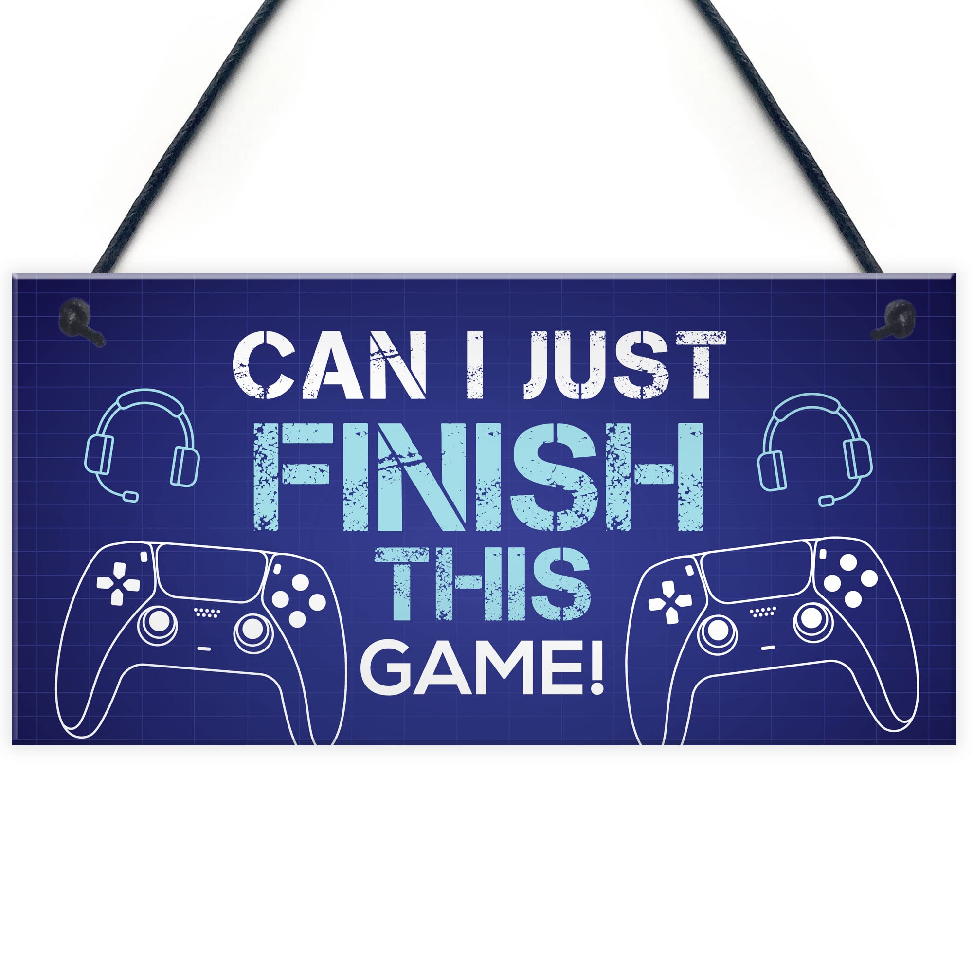 Red Ocean Finish This Game - Gaming Accessories - Hanging Games Room Boys Bedroom Signs - Gamer Gifts For Son Brother - Birthday Gifts For Boys