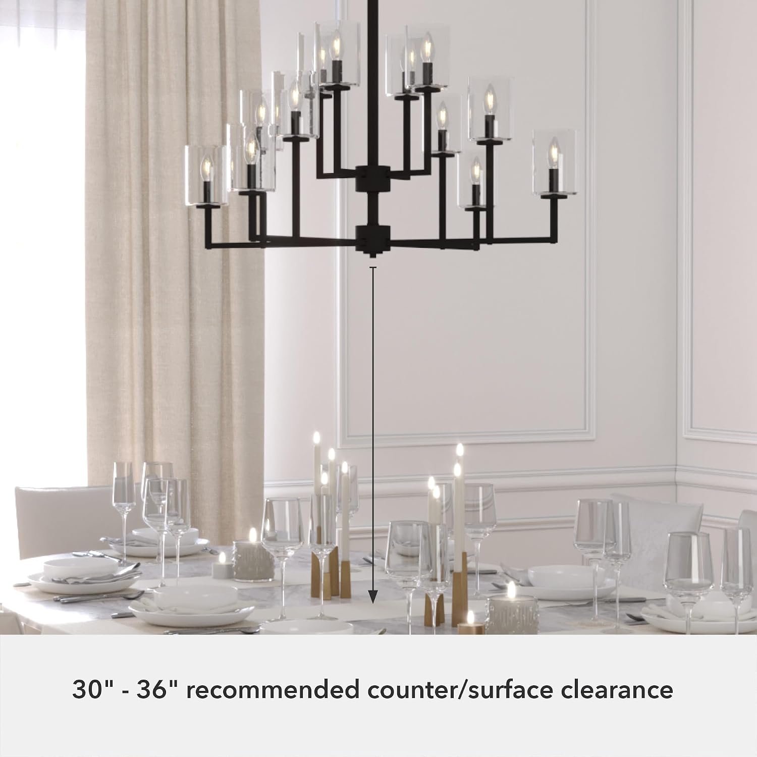 Hunter Fan Company 19530 Kerrison Chandelier, Natural Black Iron