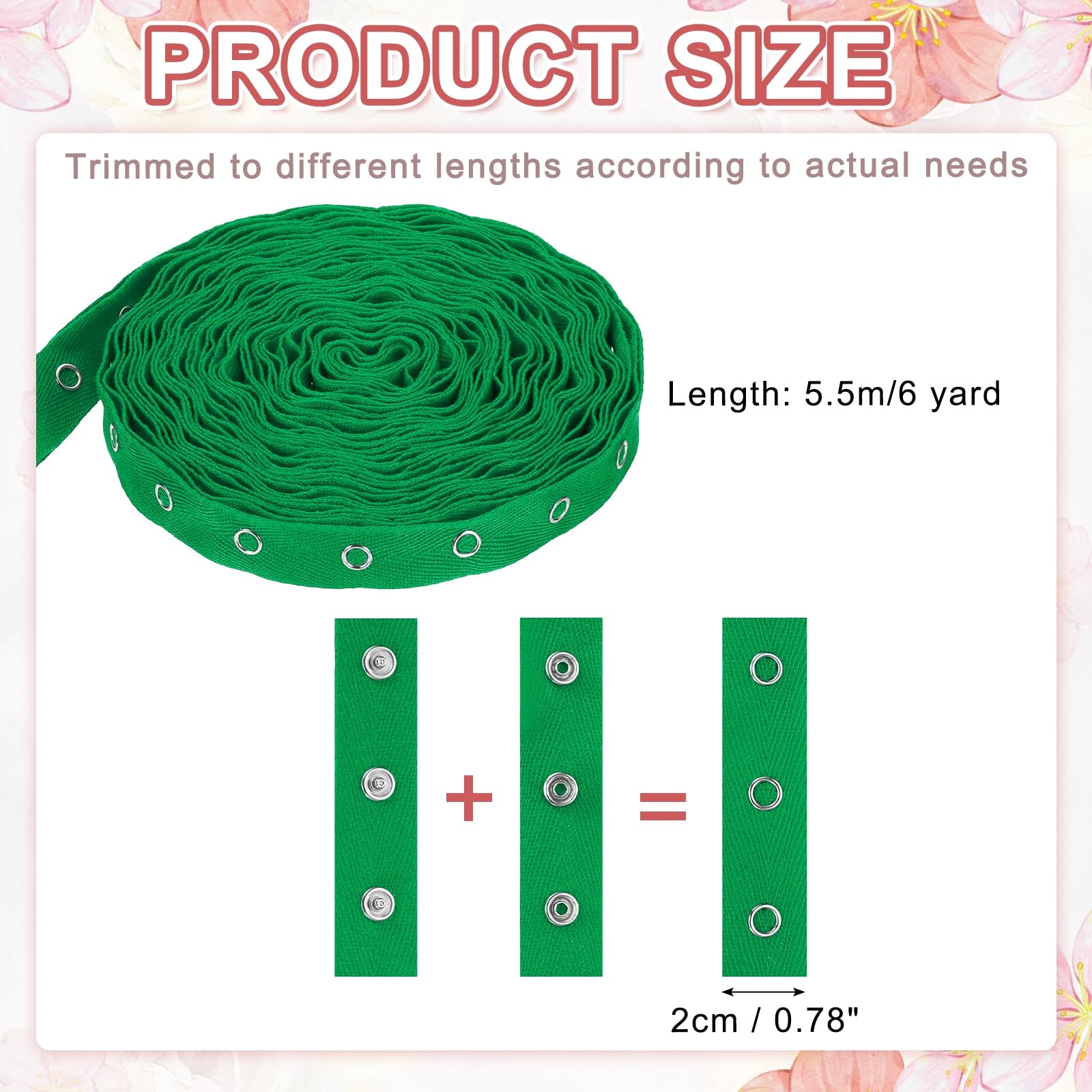 QUARKZMAN 6 Iarde Di Nastro Con BotTono A Pressione Metallici Per Cucire BotTono A Pressione Per Abbigliamento Nastro Con A Metallici Abbigliamento Chiusura A In Cotone DIY Larghezza 0.