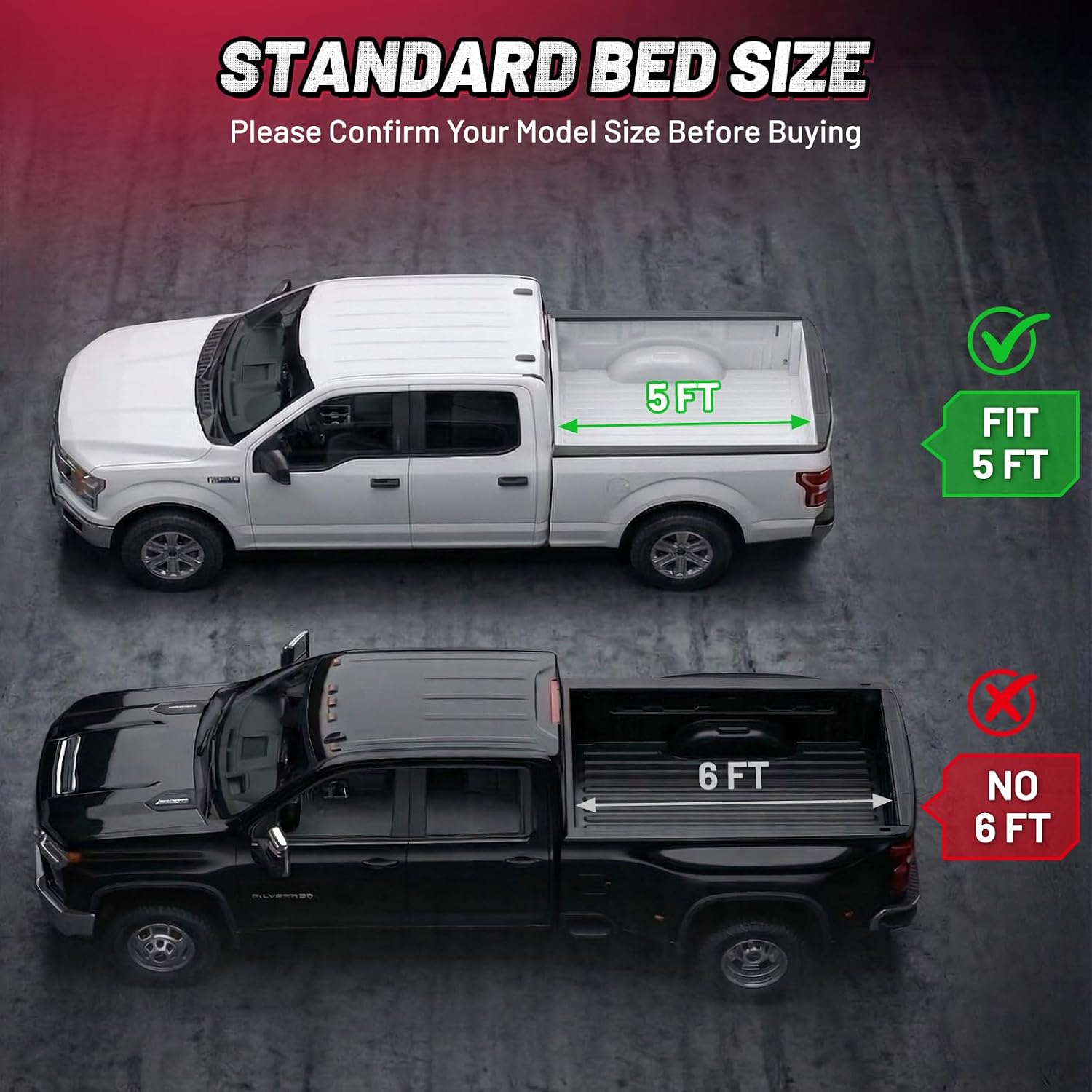 BDFHYK Hard Tri Fold Tonneau Cover Fits Toyota Tacoma 2016-2023 5ft Bed Double Cab, Waterproof Hard Folding Truck Bed Cover with Anti-Theft Lock, Easy Install Bed Cover for Camping and Work Trucks