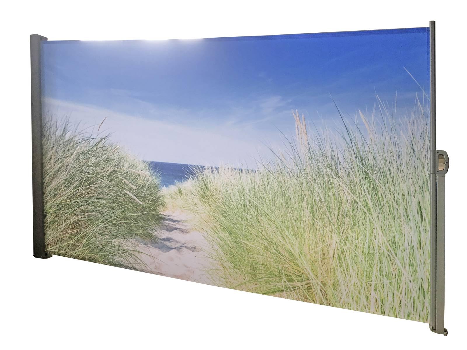 Garden Pleasure Seitenmarkise Motiv Nordseeküste grau 160x300 Markise Seite Balkon Sichtschutz