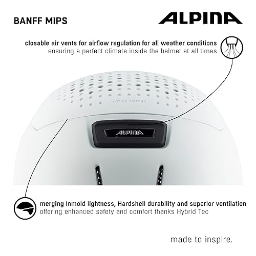 Miniatura 5 de ALPINA Banff MIPS - Casco de esquí y snowboard Freeride - ventilación cerrable, forro de lana de oveja lavalan premium y máxima protección