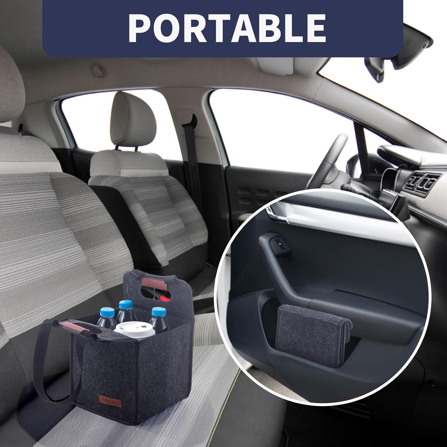 4 Cup Drink Carrier with Handle, Reusable Insulated Drink Caddy Drink Holder for Car, Folding Portable Coffee Cup Holder Bag for Travel and Delivery - Image 6