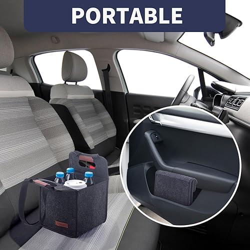 Miniatura 6 de Portabebidas de 4 tazas con asa, reutilizable, aislado, soporte para bebidas para automóvil, plegable, portátil, para viajes y entregas