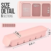 Vista 8 de Bandeja doble hermética delgada de varios cubos (6 cubos, rosa pastel)