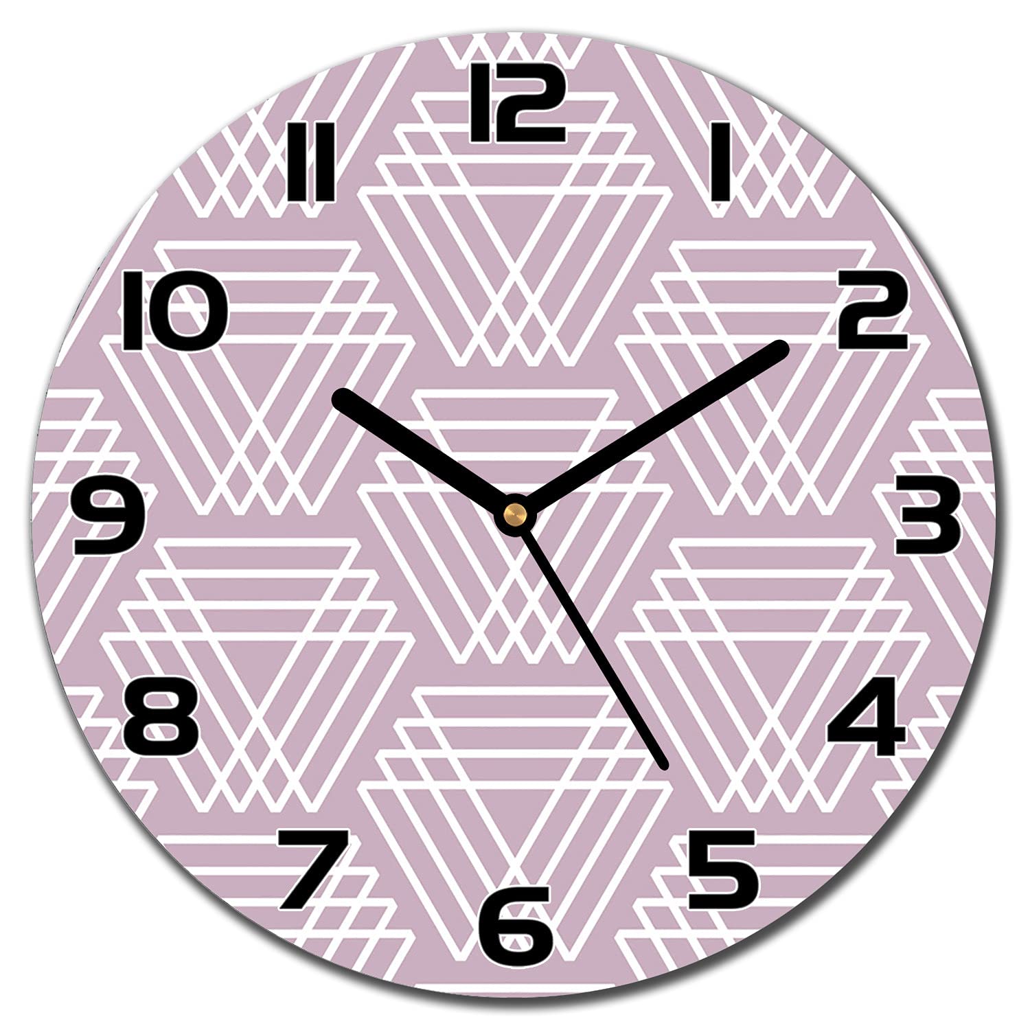 Horloge murale en verre géométrique moderne 30 cm aiguilles noires