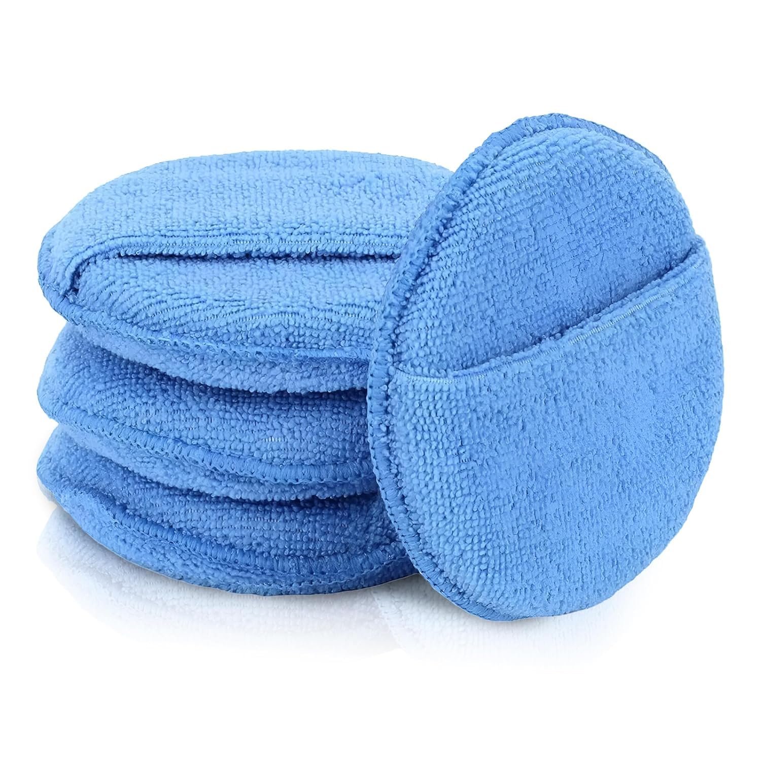 Microfiber Round Polishing Pads, 340 GSM Ultra-Soft Wax Applicator Pads with Finger Pocket – Reusable Sponge for Car, Bike, Glass, Dashboard & Home Cleaning | Pack of 4-image-14