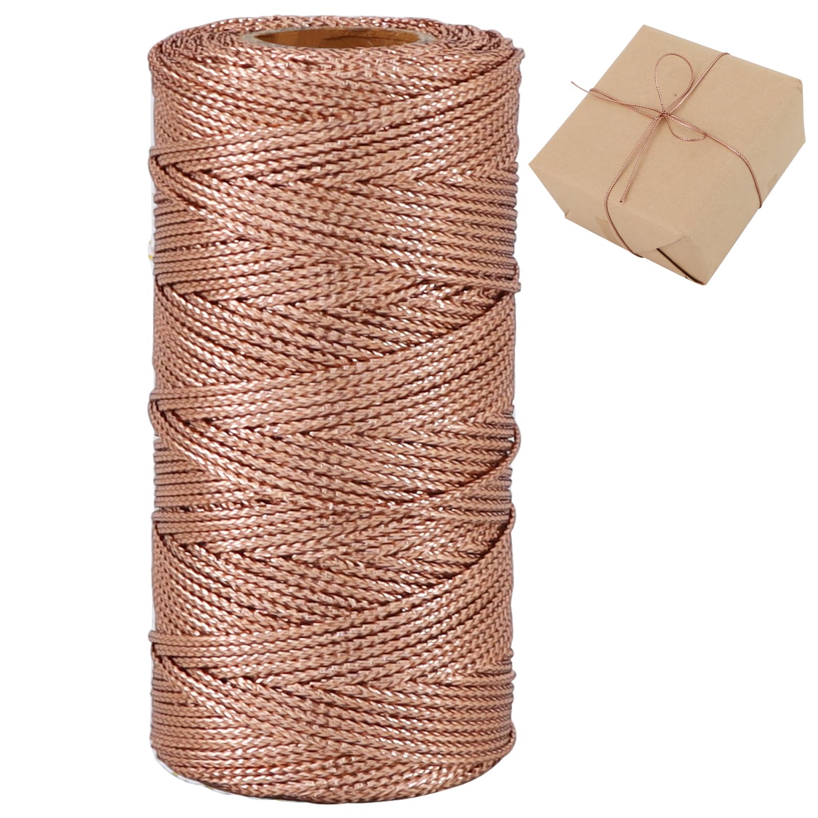 Cuerda de oro rosa TONIFUL de 2 mm y 110 yardas para etiquetas y manualidades