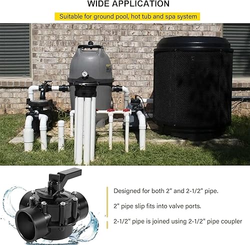 Miniatura 3 de 4717 Pieza de repuesto de 3 puertos de 2 a 2.5 pulgadas para válvula desviadora de sello positivo Jandy compatible con sistema de piscina de tierra,